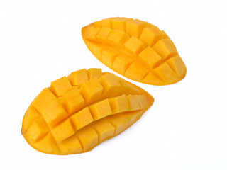 Yellow mango isolated on white background