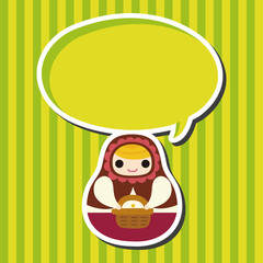 Matryoshka , Russian traditional wooden doll, vector pattern, el