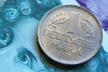germany mark old currency coin