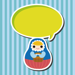 Matryoshka , Russian traditional wooden doll, vector pattern, el