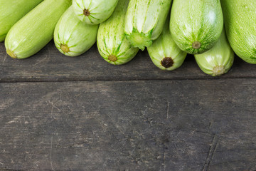 courgette on a rustic wooden background