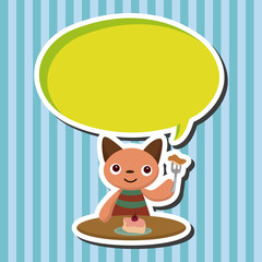 animal cat having afternoon tea theme elements