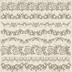Set of Lace Paper with flower, vector