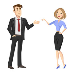 Obraz premium Cartoon illustration of younger business people. Vector.