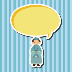 pastor and nun theme elements vector,eps