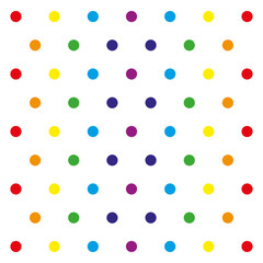 Seamless vector pattern with colorful polka dots.
