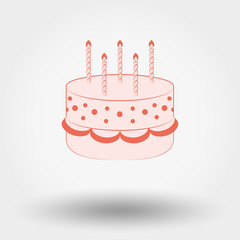 Birthday cake with candles.