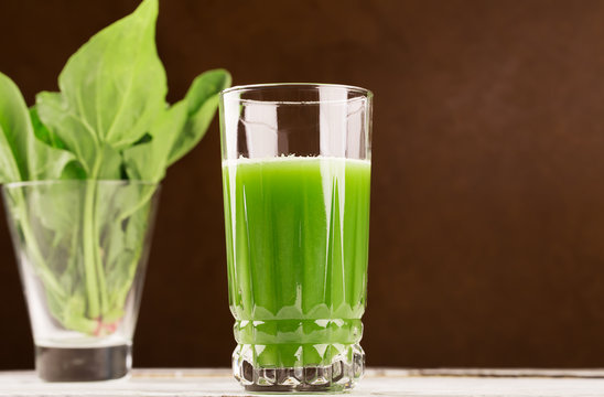 Glass of spinach juice