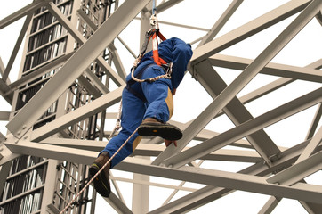 Mannrettung am Mast / Klettern