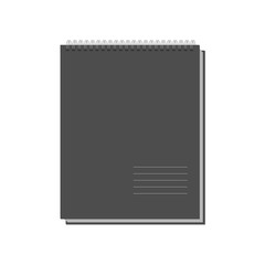 Black Copybook Template isolated on white Background