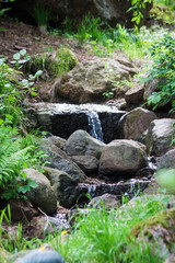 Waterfall in the park Sapokka in Kotka, Finland