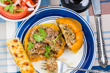 Stuffed bell pepper.