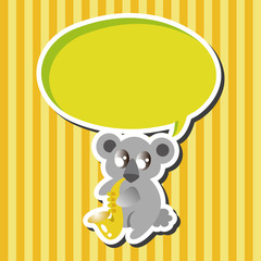 animal koala playing instrument cartoon theme elements