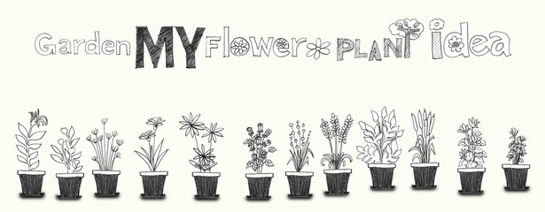 Flower Plant pencil art line