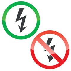 Voltage permission signs set