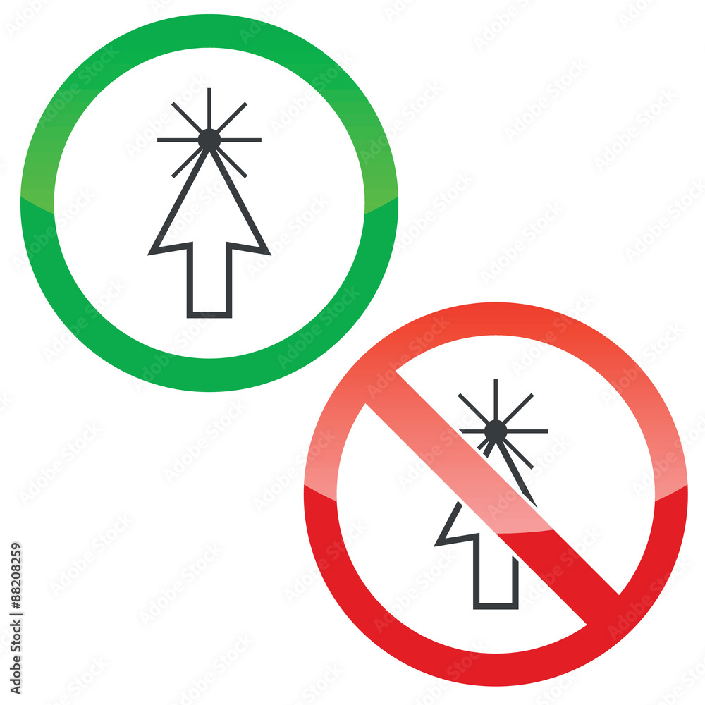 Poster arrow cursor permission signs set