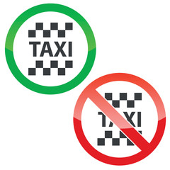 Taxi permission signs set