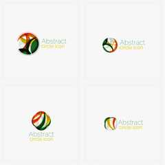 Clean elegant circle shaped abstract geometric logo. Universal