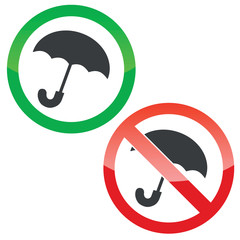 Umbrella permission signs set
