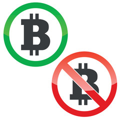 Bitcoin permission signs set