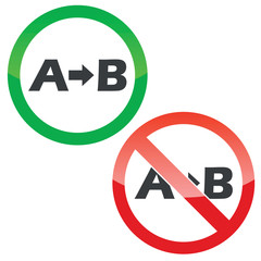 A B permission signs set