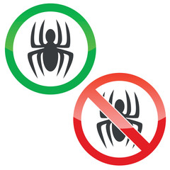 Spider permission signs set