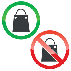 Shopping permission signs set