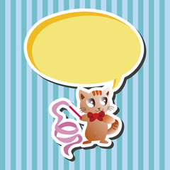 Animal cat doing sports cartoon theme elements