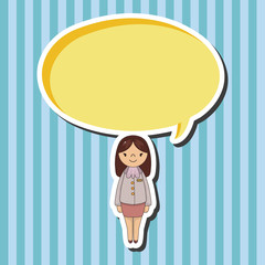 lady girl cartoon theme elements vector,eps