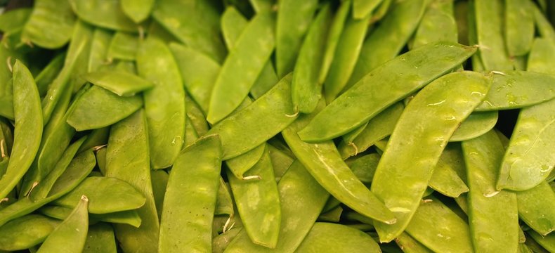 Snow Peas at a Produce Stand