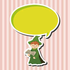 witch cartoon theme elements