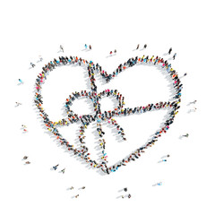 people in the shape of heart, cardio.