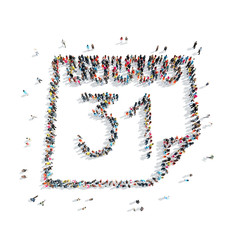 people in the shape of a calendar.