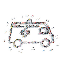 people in the shape of ambulances.