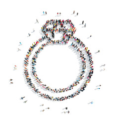 people in the shape of a ring with Briliant