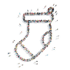 people in the shape of a sock