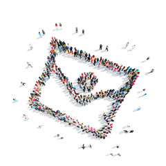 people in the shape of a letter