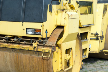road roller / detailed view of a road roller