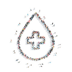 people in the shape of a drop