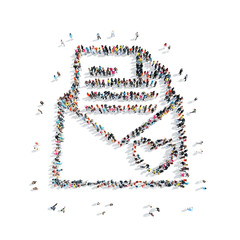 people in the shape of a letter, heart.