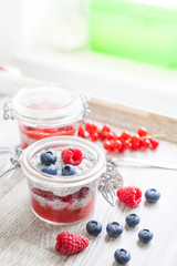 Chia seed pudding with berries