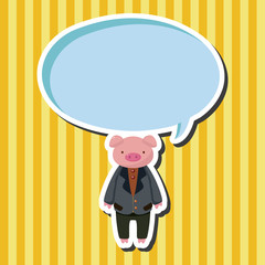 animal pig worker cartoon theme elements