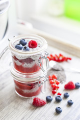 Chia seed pudding with berries