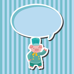 animal pig chef cartoon theme elements