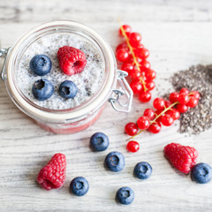 Chia seed pudding with berries