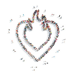 people in the shape of heart, cardio.