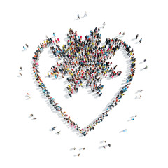 people in the shape of heart .