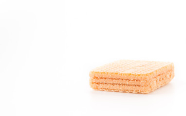orange wafer on white background