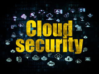 Cloud networking concept: Cloud Security on Digital background