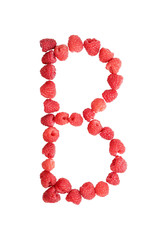 Letter B made from berries